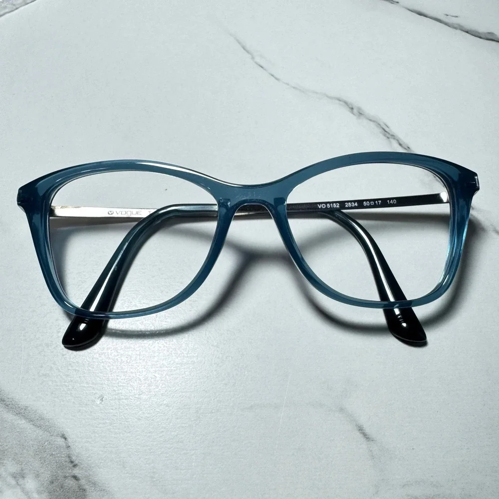 Vogue VO 5152 2534 Blue Silver Cat Eye Eyeglasses Frames 50-17-140